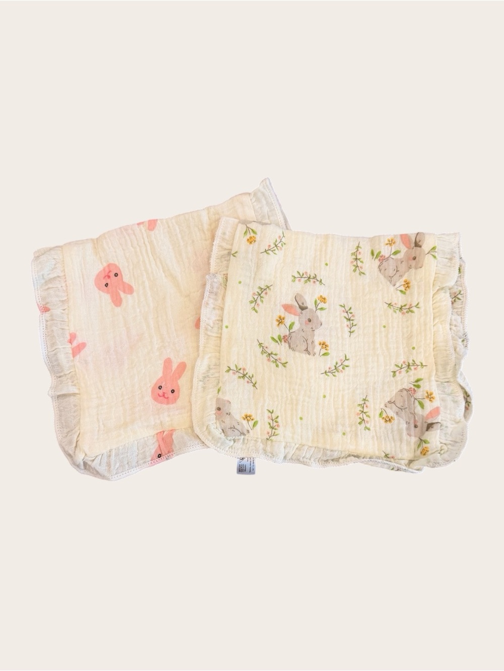Cotton Muslin Ruffle Burp Cloth - Set of 2